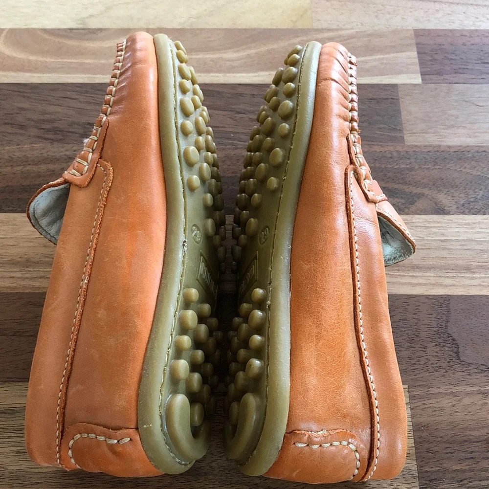 Primigi Girls Orange Leather Moccasin Loafers